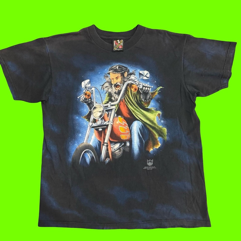 Vintage 90s 3D Emblem American Biker Motorcycle Graphic T Shirt Made In USA L